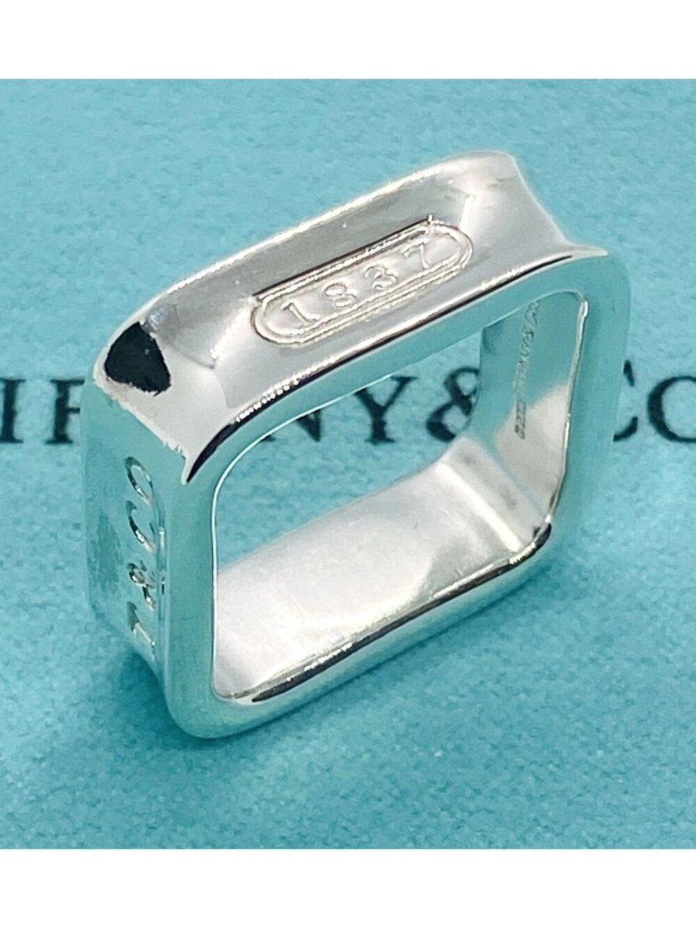 Tiffany & Co Sterling Silve 925 Square 1837 Ring
